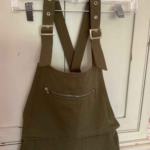 Olive Green Cotton Canvas Overalls size S - Picture 3 of 5